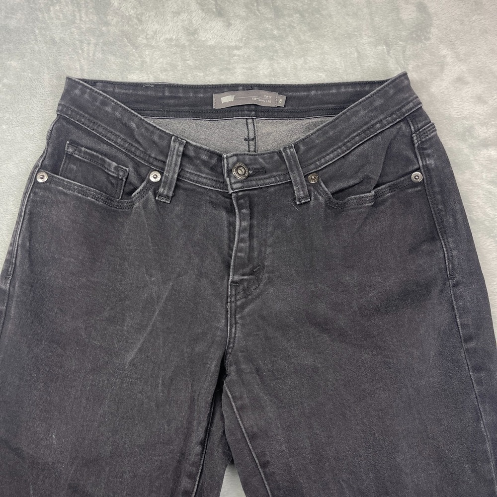 Levi's 529 Jeans Womens‎ 8 (29x32) Black Denim Curvy Grunge Americana Skinny Leg - Picture 10 of 11